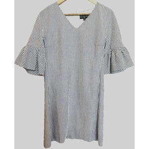 Duffield Lane Coastal Resort Seersucker‎ Shift Dress Size S Striped Beach Preppy